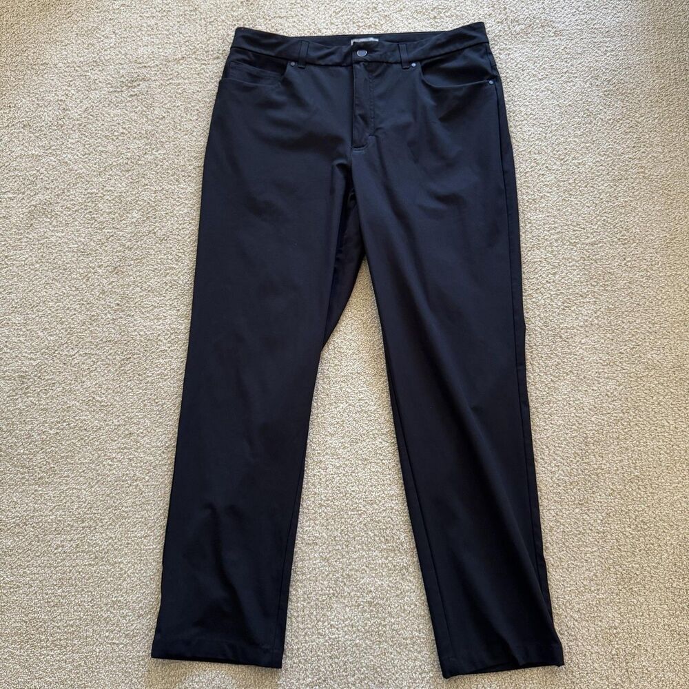 VRST Pants Mens 36 Black Athletic Stretch Khakis Straight Leg Casual Travel